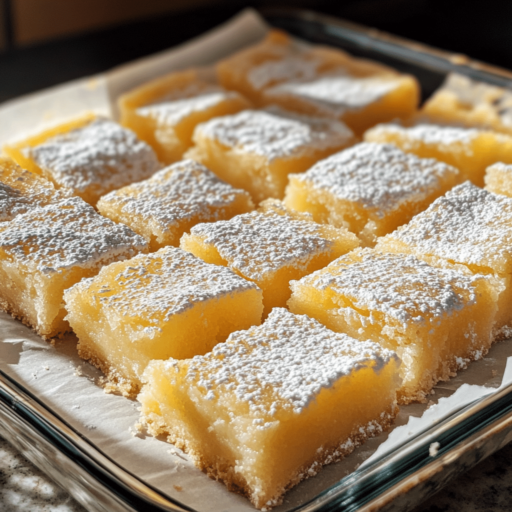 2 ingredient angel food lemon bars in baking dish