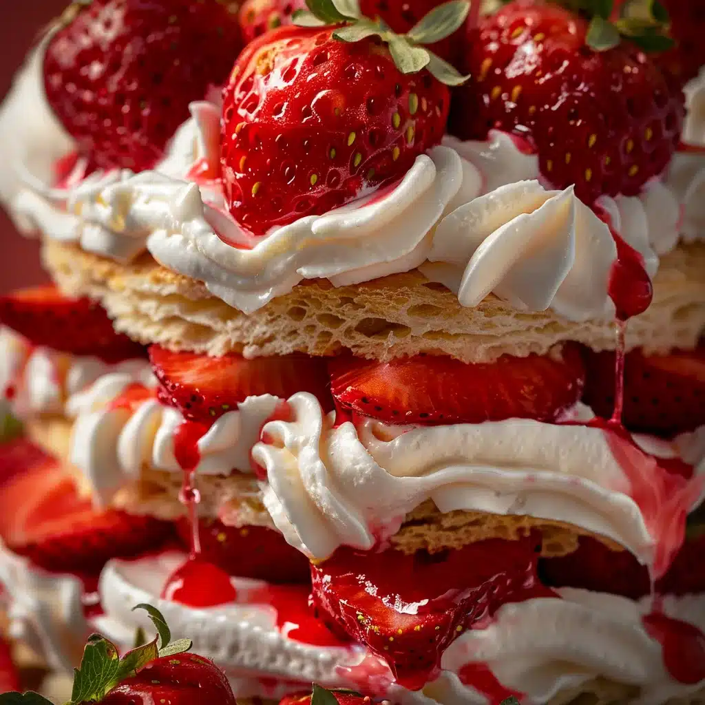 Classic Strawberry Shortcake Recipe (Easy, Fluffy & Perfect for Summer) classic strawberry shortcake close up strawberry shortcake layers